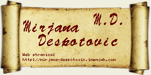 Mirjana Despotović vizit kartica